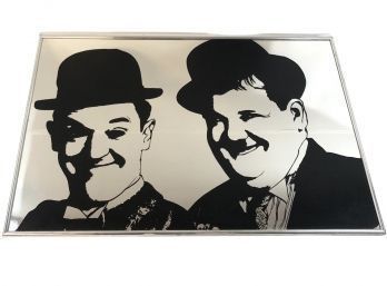 1977 Laurel & Hardy Silhouette Pub Mirror By Lightline Industries - #SW