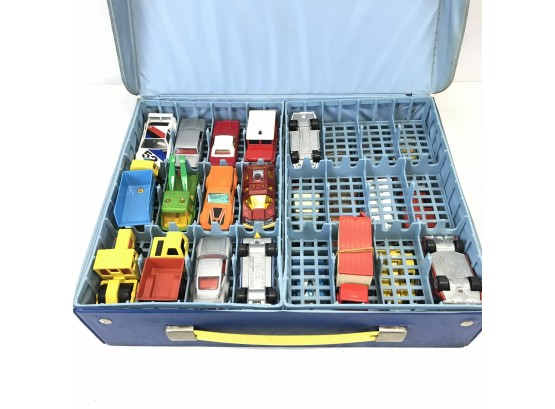 Vintage 1970s Matchbox Toy Car Set With Case