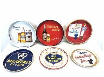 Beer Trays - Pabst, Old Reading, Ballantine's, Knickerbocker, Modelo, Beck's