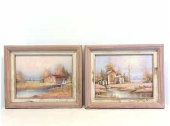 Pair Of Countryside Oil Paintings - Signed