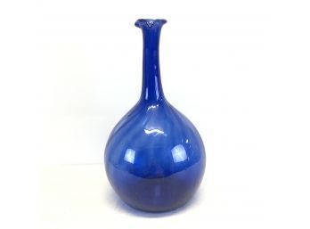 Blue Hand Blown Vase