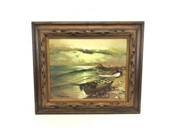 Seaside Signed Oil Painting