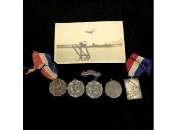 1917-1919 Sterling Silver Medals With Photo Of Winner John R. Patterson