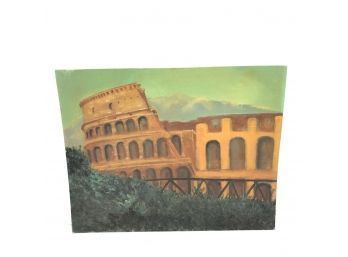 Roman Colosseum Oil Painting On Hardboard