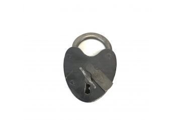 Antique Heart Shaped Padlock With Key