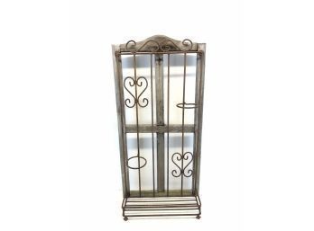 Wood & Wrought Iron Flower Pot Stand