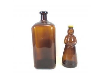 Vintage Amber Syrup & Pharmaceutical Bottles