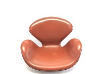 MCM Arne Jacobsen Burnt Orange Leather Swan Chair By Fritz Hansen - Denmark