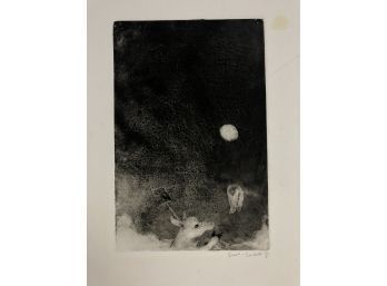 Mid-Century Signed Woodblock Print - #S11-4