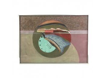 Framed Mixed Media Collage, FAULT, Signed - #SW-F