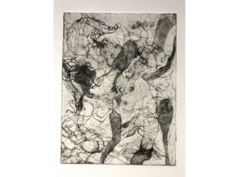 Mid-Century Abstract Woodblock Print - #S11-4