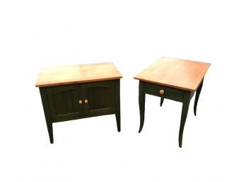 Ethan Allen Hunter Green End Tables - Made In America