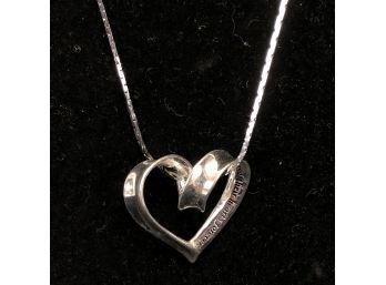 Sterling Silver 'Mother' Heart Necklace