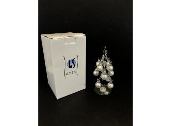 8' Christmas Tree - Clear With Silver Ornaments