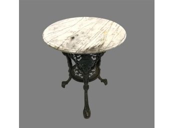 Marble Top Cast Iron Table