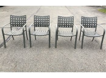 Set Of 4 Woven Outdoor Patio Chairs