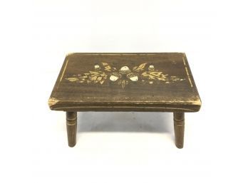 Antique Hitchcock Style Stenciled Foot Stool - Acorn Pattern