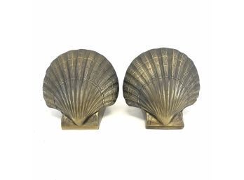 Philadelphia Manufacturing Co. Brass Clam Shell Bookends