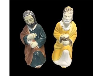 Vintage Christmas Blow Molds Nativity King & Joseph