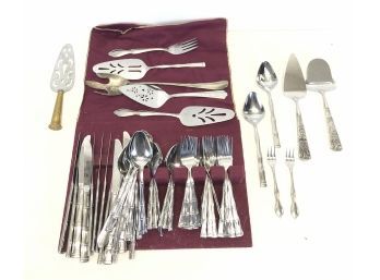 Bamboo Stainless Steel Flatware Set & Assorted Nordic, Silver Plate Kitchen Utensils