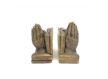 Vintage 1950s Marwal Industries Praying Hands Bookends