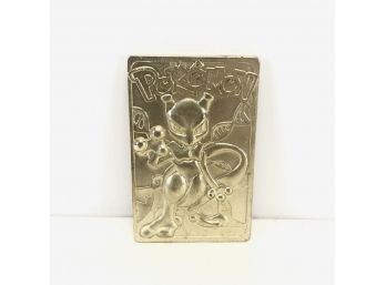 1999 Nintendo Genetic Pokemon Gold Plated Metal Bar Card