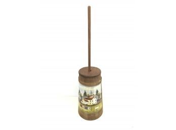 Vintage Wood Hand Painted Country Butter Churn