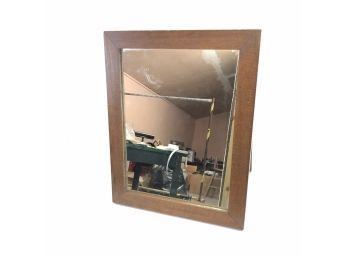 Vintage Wood Frame Shaving Mirror