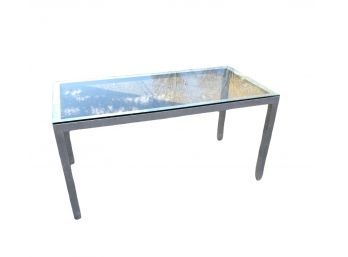 MCM Glass Top Aluminum Table Or Desk
