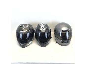 Lot Of 3 Motorcycle Helmets - Sizes S / M / L
