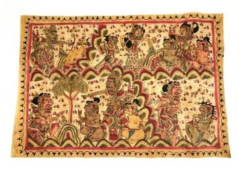 Traditional Indonesian Kamasan Style Hand Painted Textile / Tapestry - #S9-4