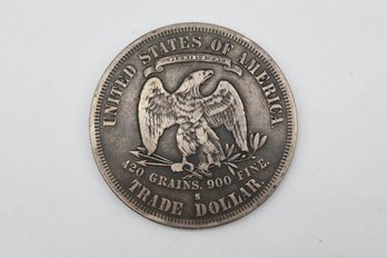 1878 US Trade Dollar .900 Fine Silver