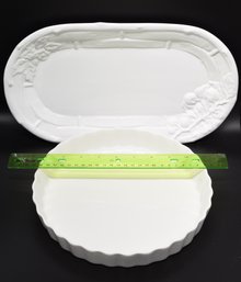 Souffle Dish & Decorative Floral Butter Sauce Tray