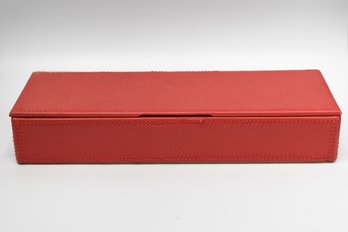Leather Jewelry Box With Mirror And Compartment