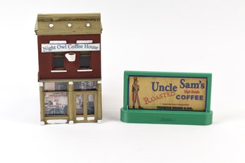 Night Owl Coffee House Building & Uncle Sam's Roasted Coffee Sign
