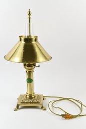 Vintage Orient Express Brass Table Lamp W/ Claw Feet