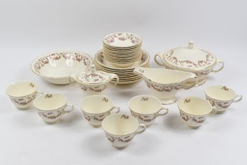 Edwin M. Knowles Fine China Set 30pcs Plates Cups Serving Dishes Bowls