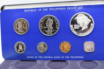 1982 Franklin Mint Republic Of The Philippines 7 Coin Proof Set Silver