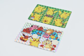 2 Holographic Pokemon Trading Cards Pikachu Japanese Card