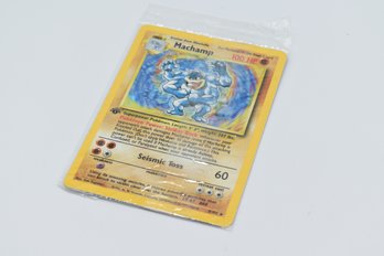 Un-Opened First Edition Machamp Holographic Pokemon Trading Card RARE Sealed In Package