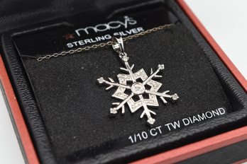 Macy's Sterling Silver .925 Diamond Necklace 1/10ct