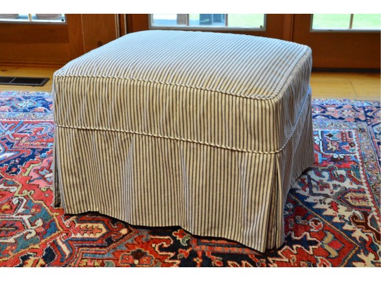 Leather Ottoman With Slipcover