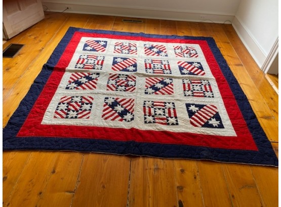 Contemporary American Flag Quilt