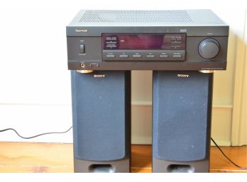 Sherwood AM/FM Stereo Receiver And Sony Speakers