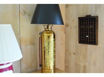 'Badgers' Brass Fire Extinguisher Lamp