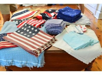 Red, White & Blue Patriotic Table Linens Lot