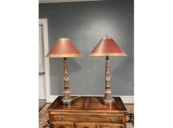 Modern Carved And Painted Decorative Table Lamps