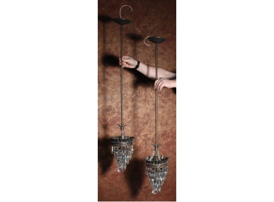 Two Electrified Hanging Light Fixtures