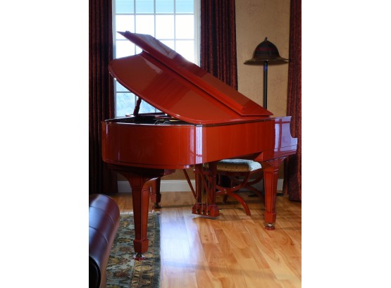 High Style Red Lacquered Steinway Model L Baby GrandPiano
