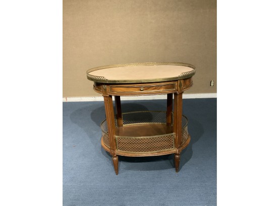 Antique French Marble Top Mahogany Stand